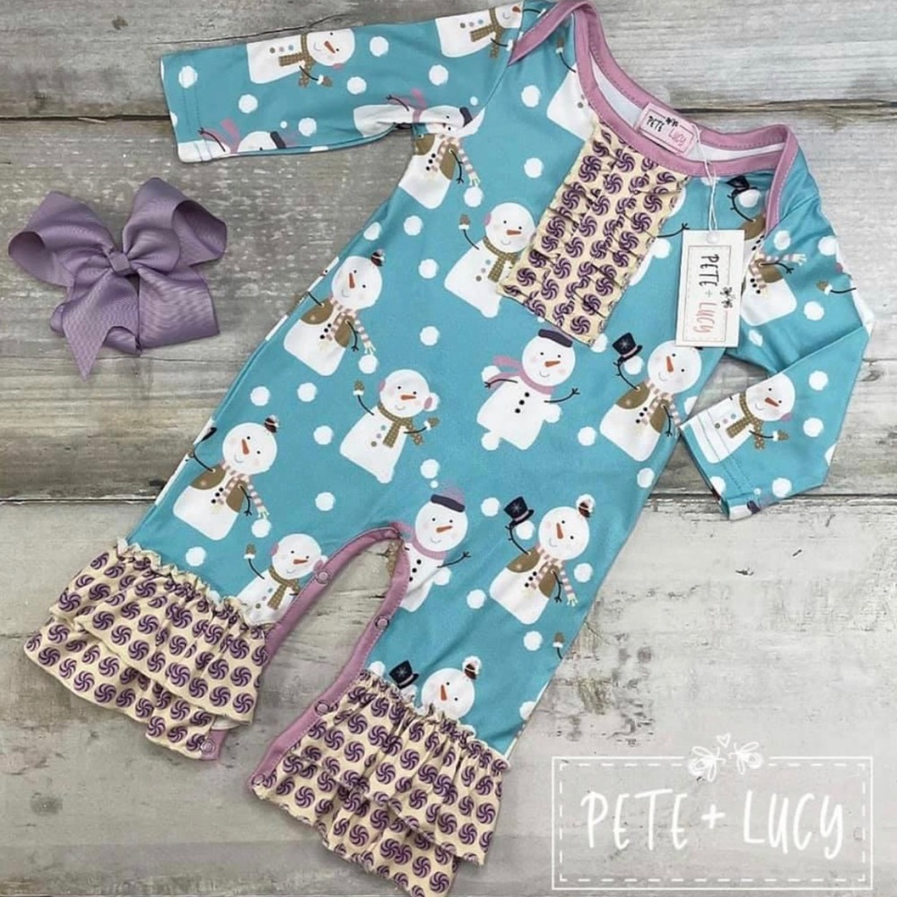 Infant Romper-Happy Snowmen